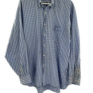 Chaps Blue plaid button up XL